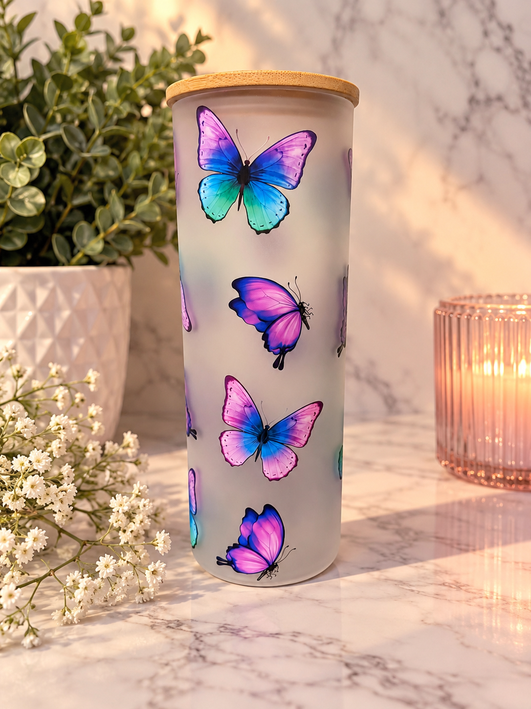Butterfly Glass Cup