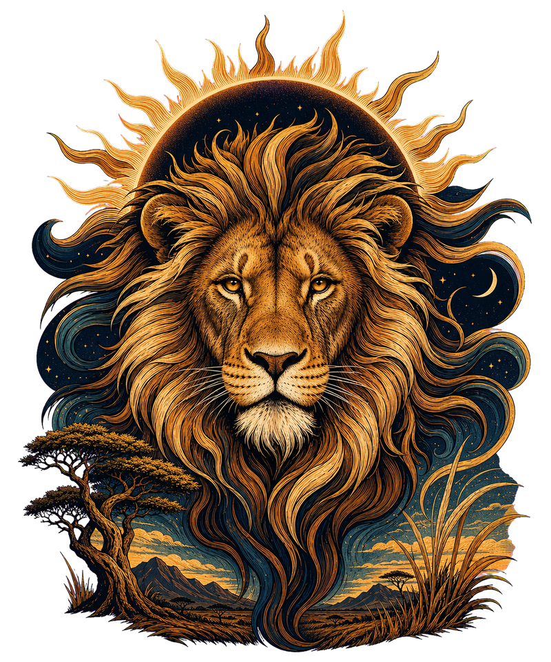 Celestial Lion Graphic Tee shirt artwork