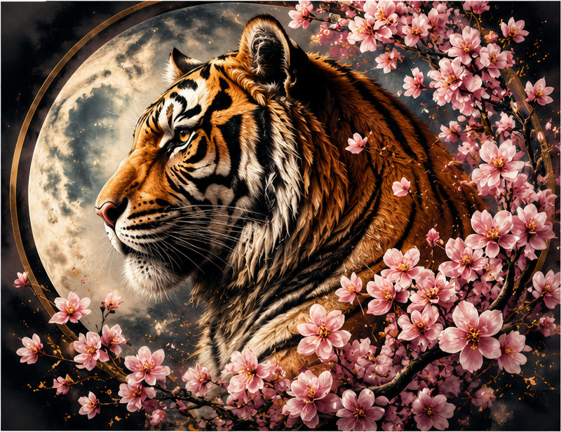Cherry Blossom Tiger Wall Art artwork preview