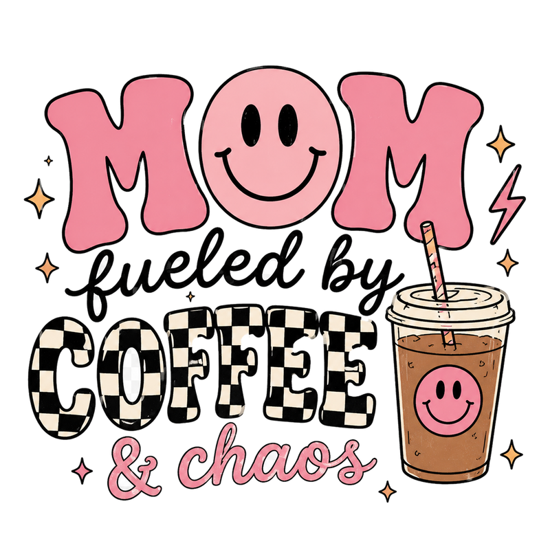 Mom, Coffee & Chaos Graphic Tee shirt artwork
