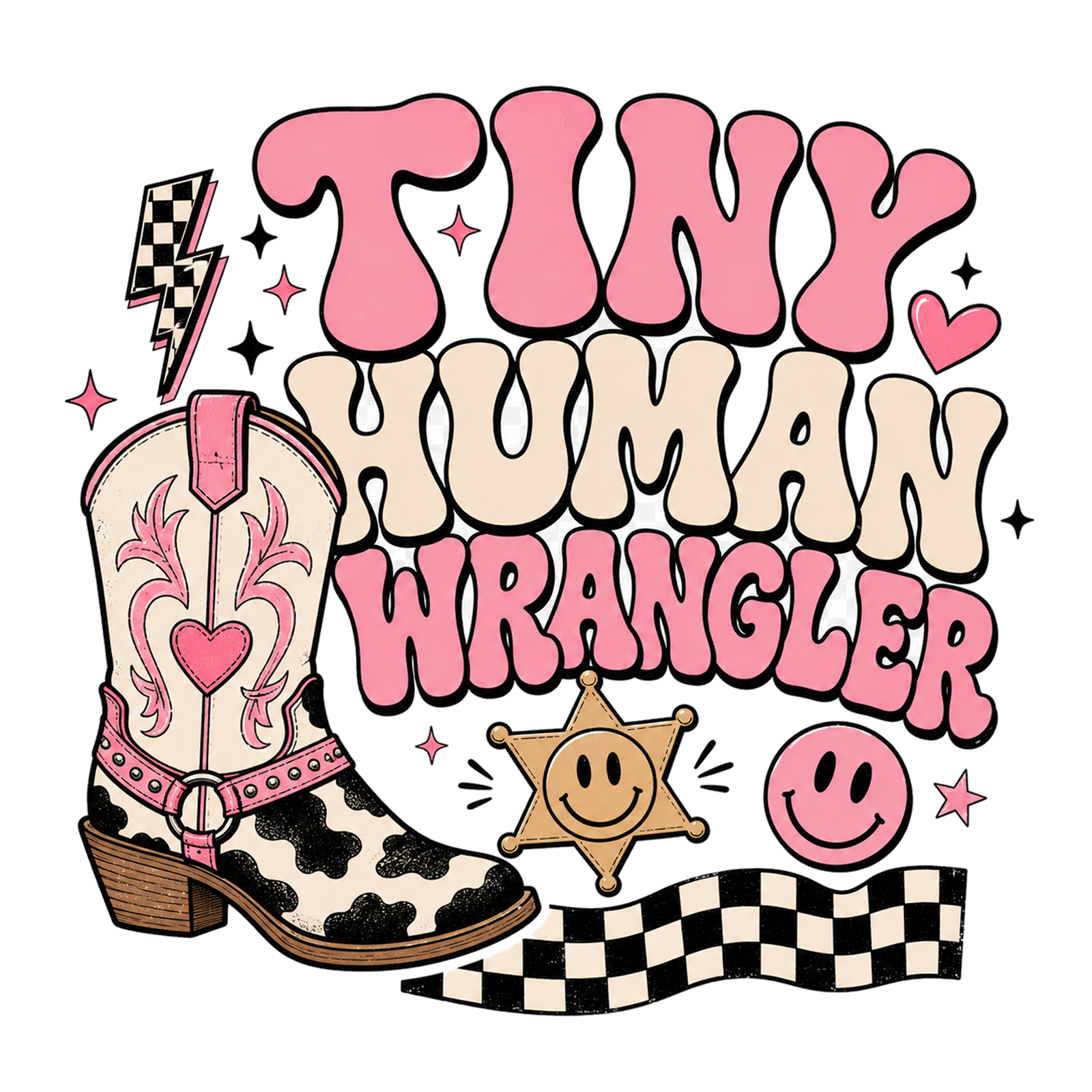 Tiny Human Wrangler Graphic Tee shirt artwork