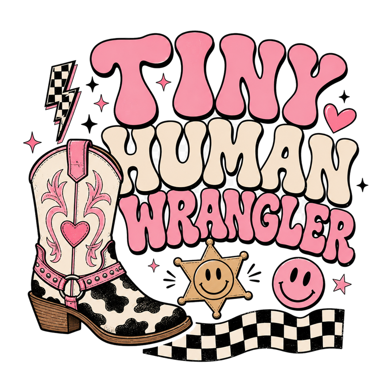 Tiny Human Wrangler Graphic Tee shirt artwork
